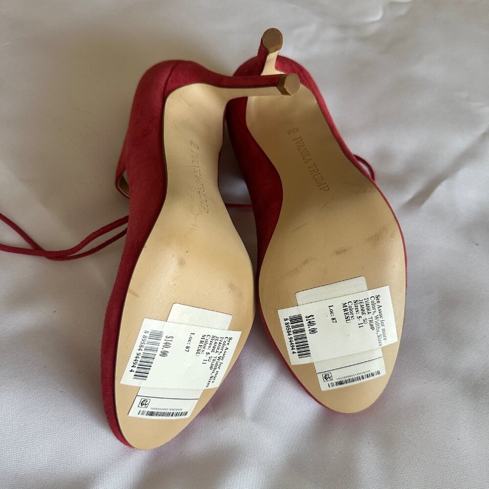 Invanka Trump Red Suede Pumps Size 6